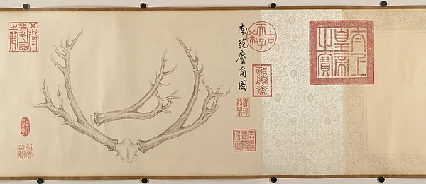 Two Paintings of Deer Antlers — Qianlong Emperor
