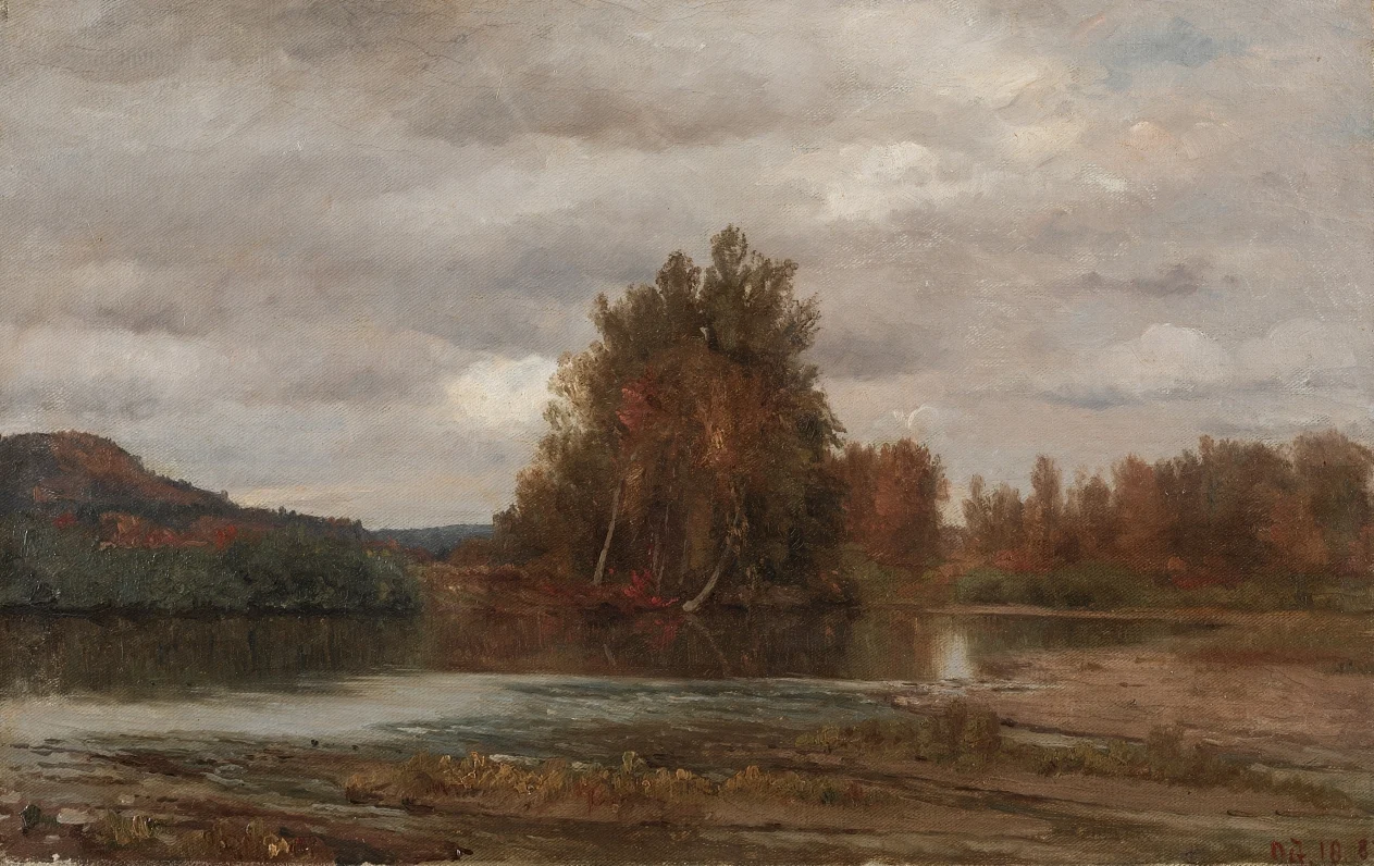 Gray Day on the Esopus — Jasper F. Cropsey (American, 1823–1900)