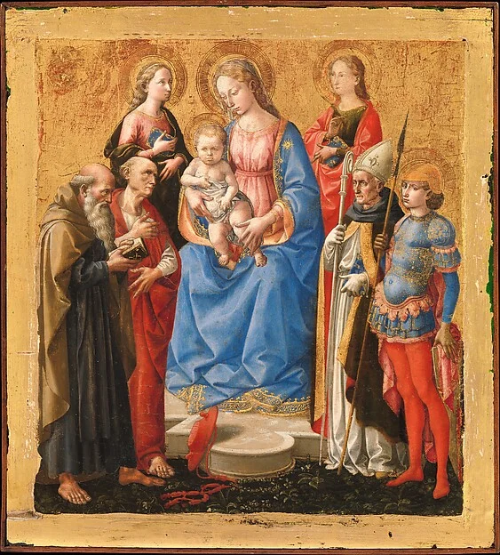 Madonna and Child with Six Saints — Pesellino (Francesco di Stefano)