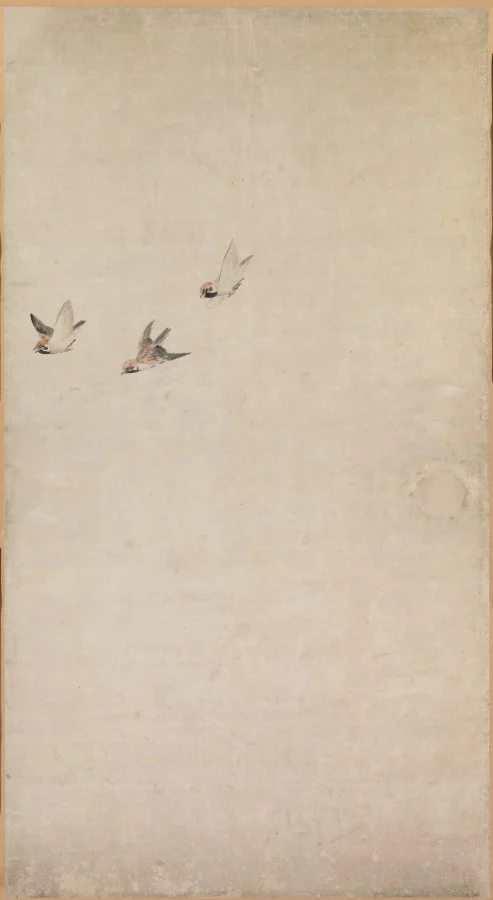 Puppies, Sparrows, and Chrysanthemums — Nagasawa Rosetsu (Japanese, 1754–1799)