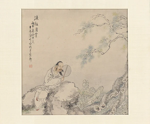 Zhou Dunyi Admiring Lotuses — Lu Peng