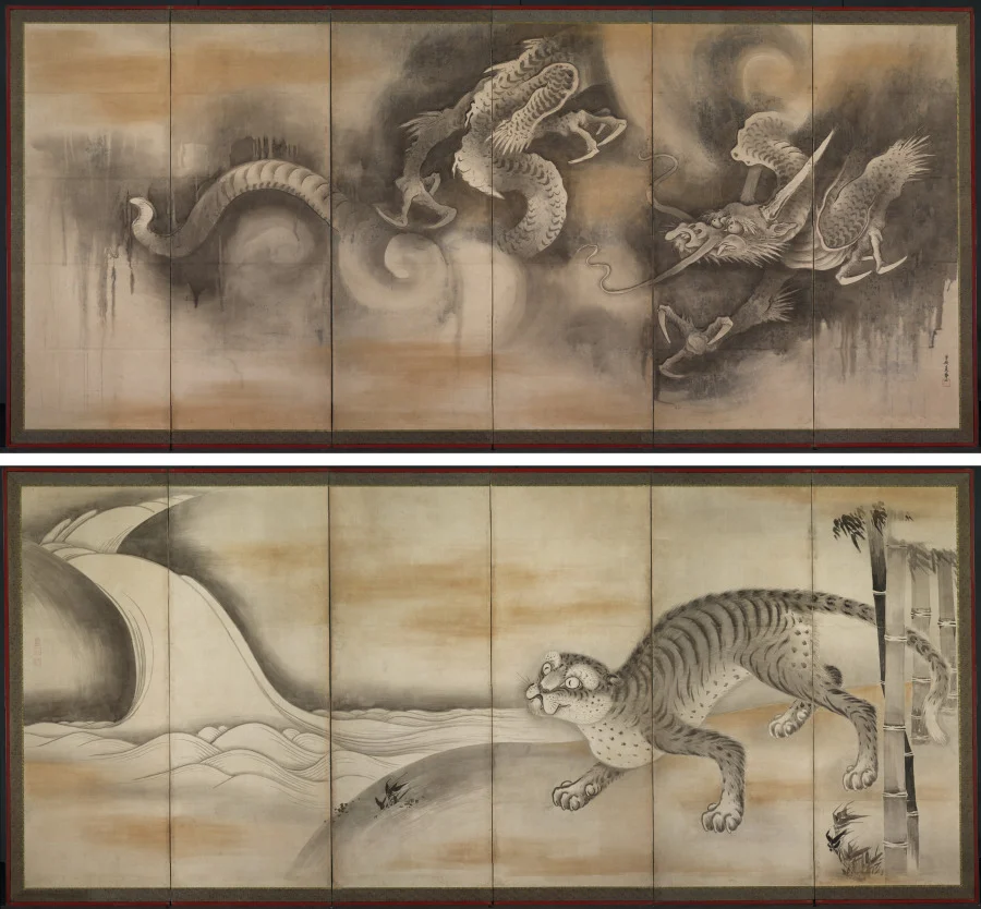 Dragon and Tiger — Soga Nichokuan (Japanese)