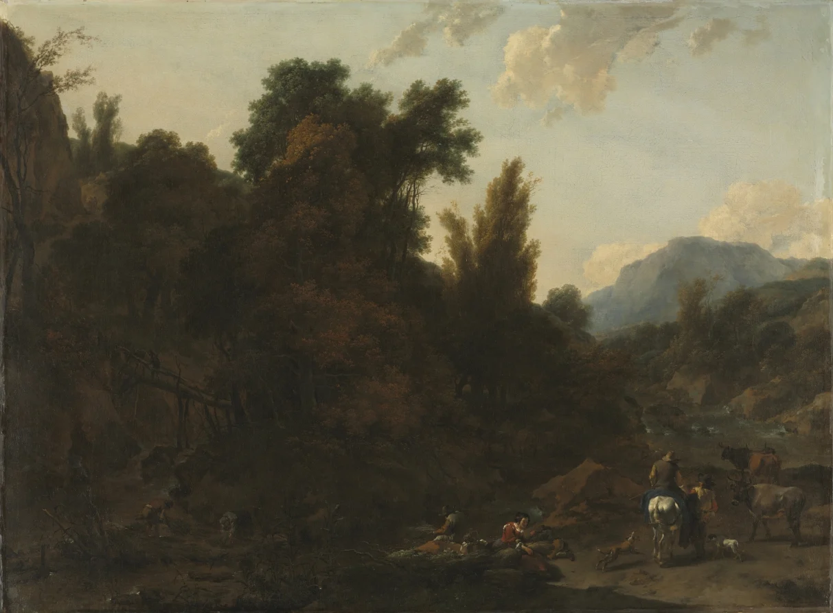 Rush Gatherers — Nicolaes Berchem (Dutch, 1620–1683)