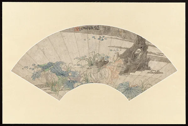 Zhou Dunyi admiring lotus flowers — Ren Xun