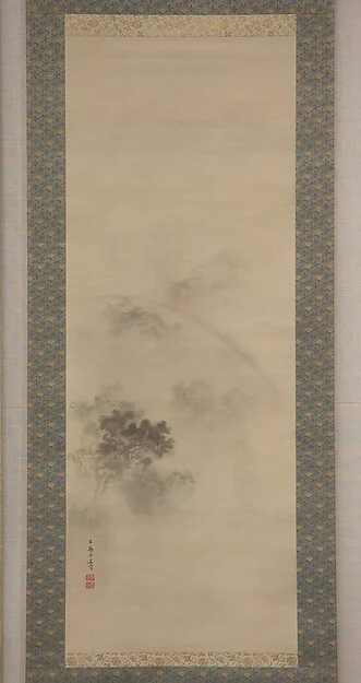 Misty Landscape with Rainbow — Katō Bunrei
