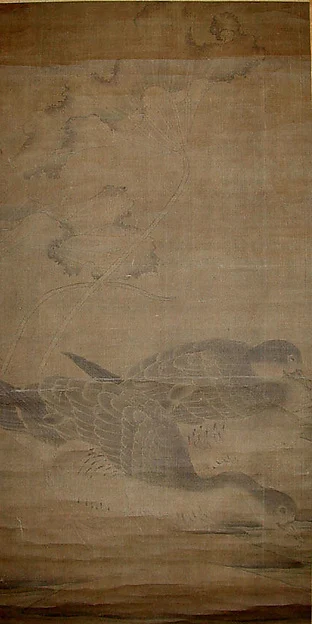 Geese and Lotus Leaves — Unidentified artist