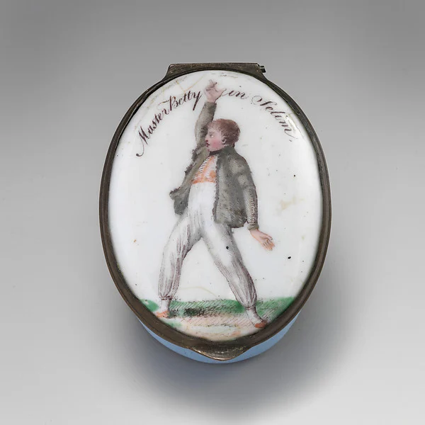 Patch box depicting Master Betty — Peltro William Tomkins