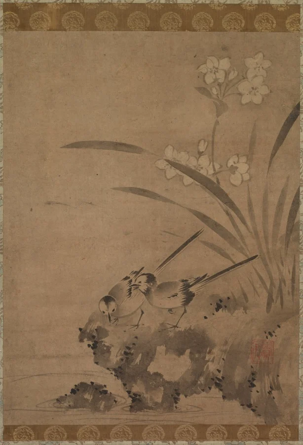 Wagtails and Narcissus — Eison (Japanese)