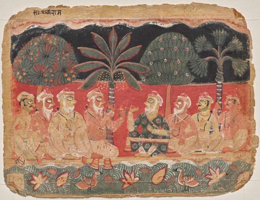 Nanda and the elders, page from a Bhagavata Purana