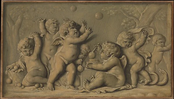 Amorini at play (one of a pair)