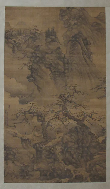 Spring Landscape with Plum Blossoms, Scholar and Deer