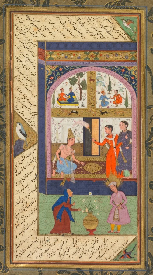 Folios A and B from the "Five Treasures" (Panj Ganj) of Jami — Mushfiq (Indian, active early 1600s)