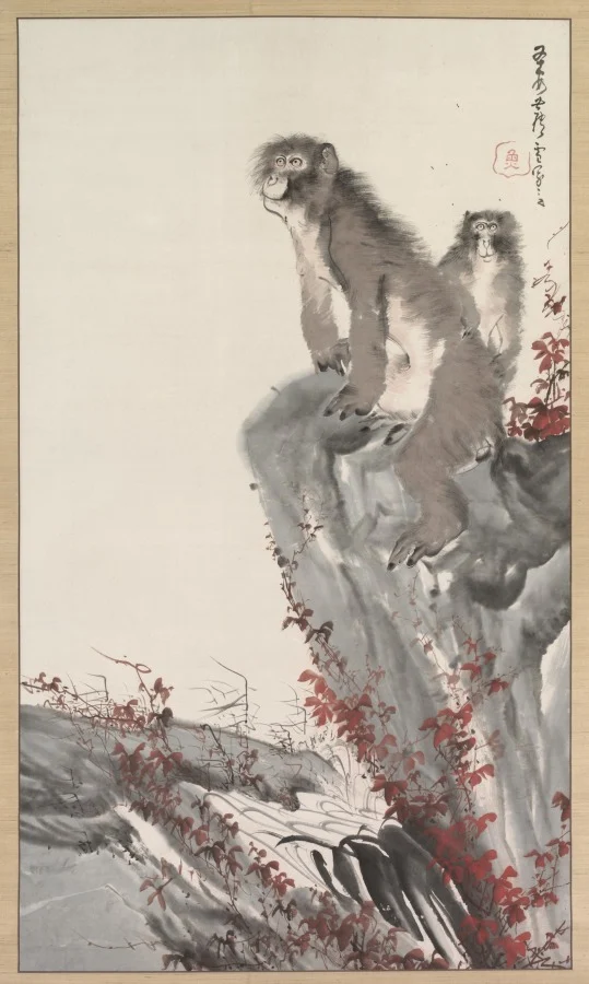 Monkeys by a Stream — Nagasawa Rosetsu (Japanese, 1754–1799)