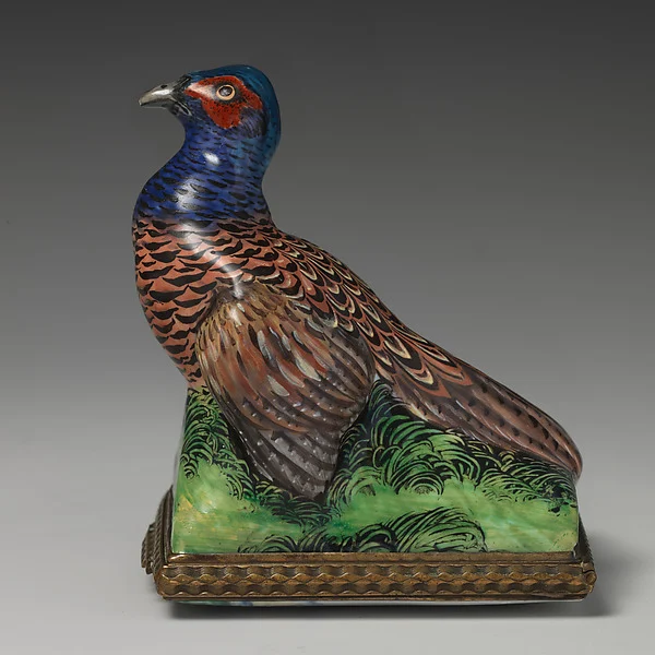 Bonbonnière in the form of a bird (pheasant)