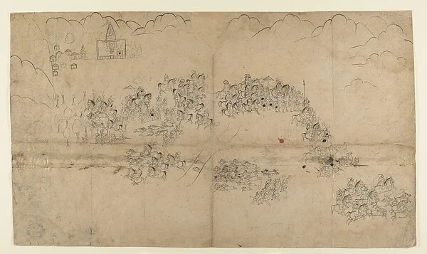 A Maharana and His Retinue Hunting Boar
