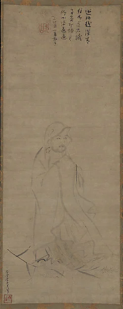 Bodhidharma crossing the Yangzi River on a reed — Li Yaofu