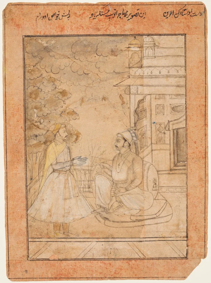 Maharaja Anup Singh of Bikaner (reigned 1669–98) Receives a Courtier — Ruknuddin (Indian, active c. 1666–97)
