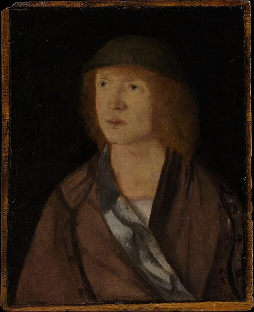 Portrait of a Young Man; (reverse) Girl Making a Garland — Hans Süss von Kulmbach