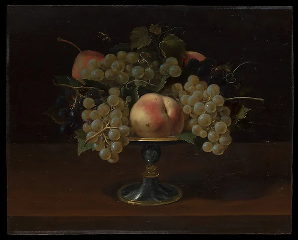 Still Life of Grapes and Peaches — Panfilo Nuvolone