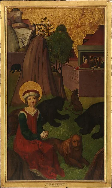 Saint Agapitus of Praeneste in the Arena; (interior) The Beheading of Saint Agapitus of Praeneste — Swiss Painter