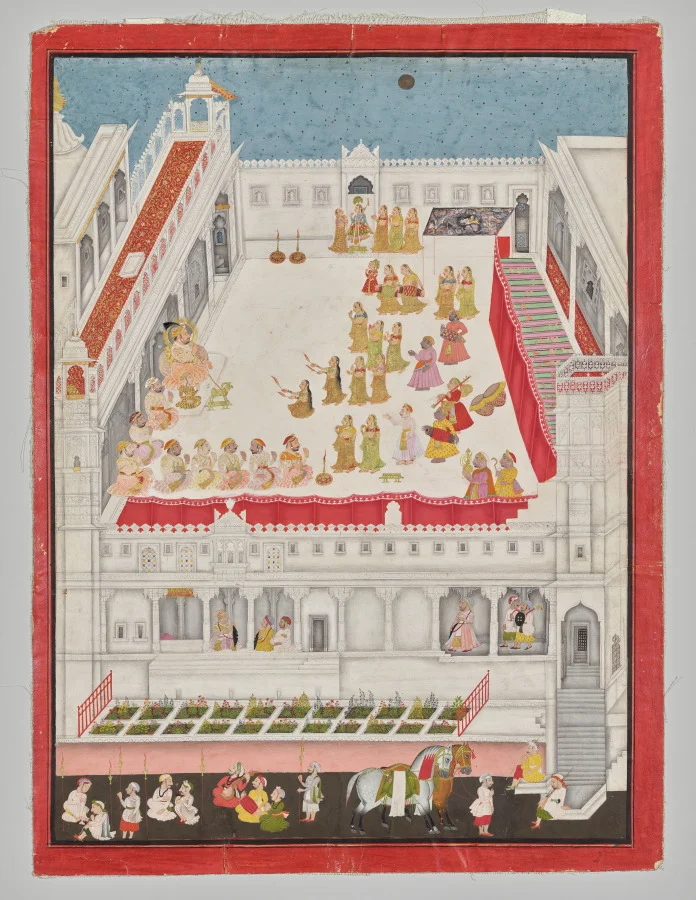 Maharana Jagat Singh Attending the Raslila — Jai Ram (Indian, active 1710–40)