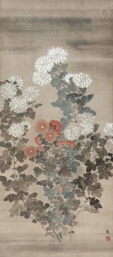 Chrysanthemums — Kitagawa Sōsetsu (Japanese, active 1639–50)