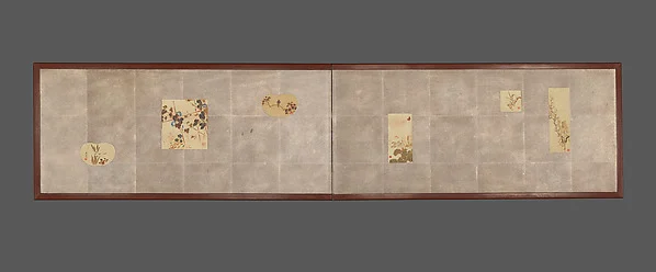 Folding Screen for Tea Ceremony with Six Bird-and-Flower Paintings — Shibata Zeshin
