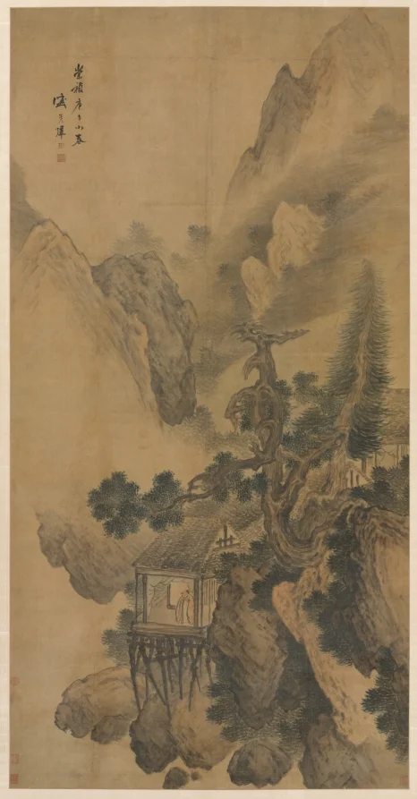 Lonely Retreat Overlooking a Misty Valley