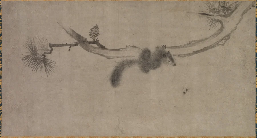 Squirrel on a Pine Branch — Song Tian (Chinese, active 1300s)