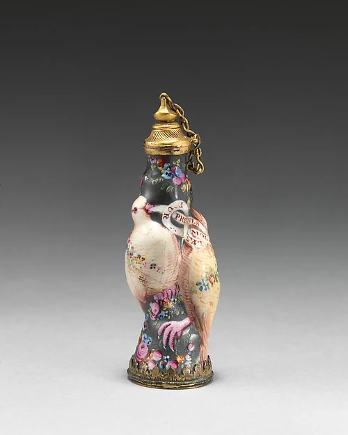 Scent bottle with two doves
