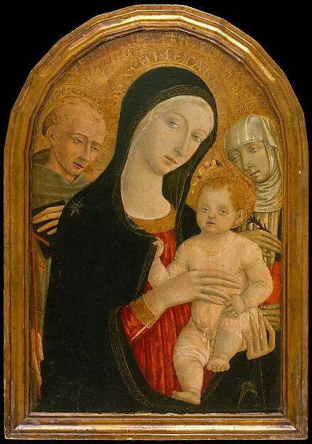 Madonna and Child with Saints Francis and Catherine of Siena — Matteo di Giovanni di Bartolo