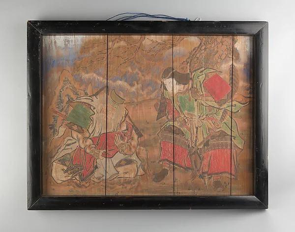 Ema (Votive Painting) of Empress Jingū, Her Minister Takenochi no Sukune, and an Infant (the Future Emperor Ōjin) — Nagano Yasunosuke