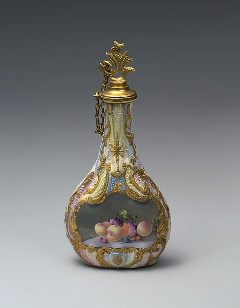 Scent bottle with still life of fruit