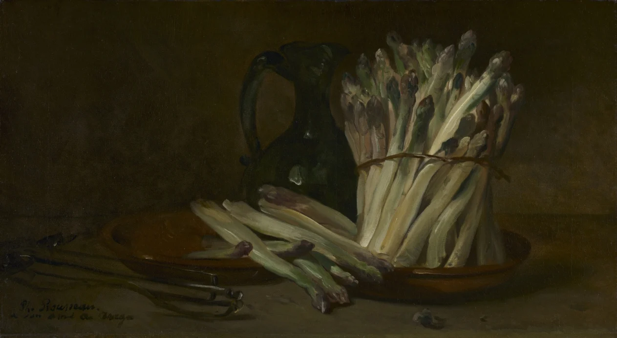Still Life with Asparagus — Philippe Rousseau (French, 1816–1887)