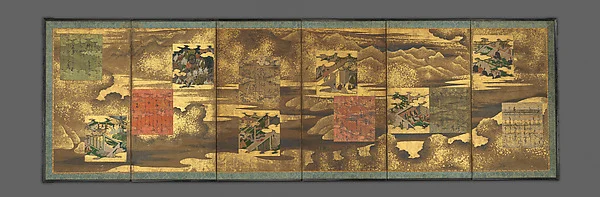 Scenes and Calligraphic Excerpts from The Tale of Genji — Tosa School