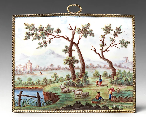 Plaque with landscape