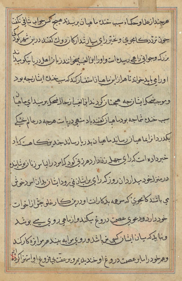 Page from Tales of a Parrot (Tuti-nama): text page