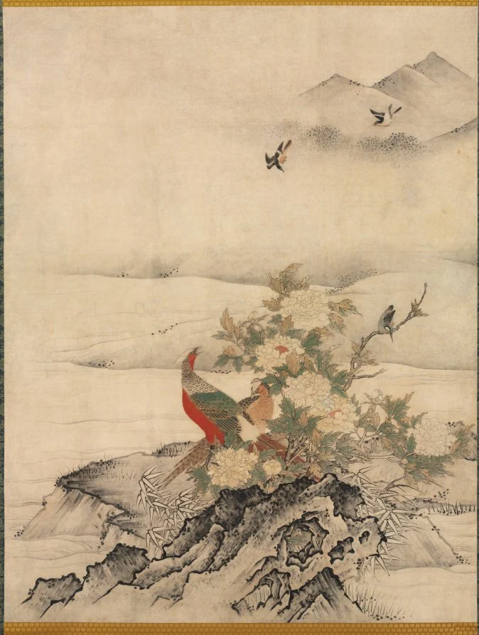 Flowers and Birds in a Spring Landscape — Kano Motonobu (Japanese, c. 1476–1559)