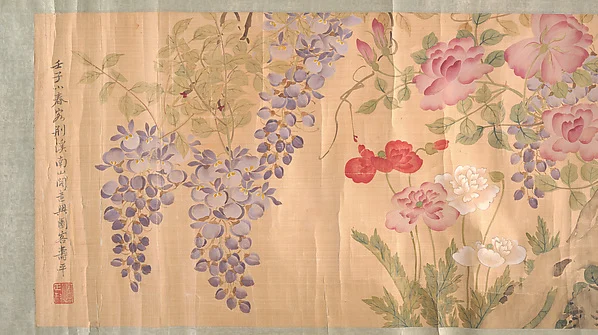 Roses and Wisteria — Unidentified artist