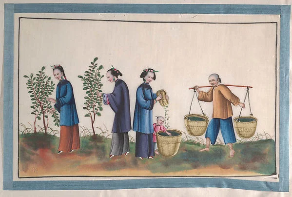 Album Containing Twelve Paintings of People Making Silk