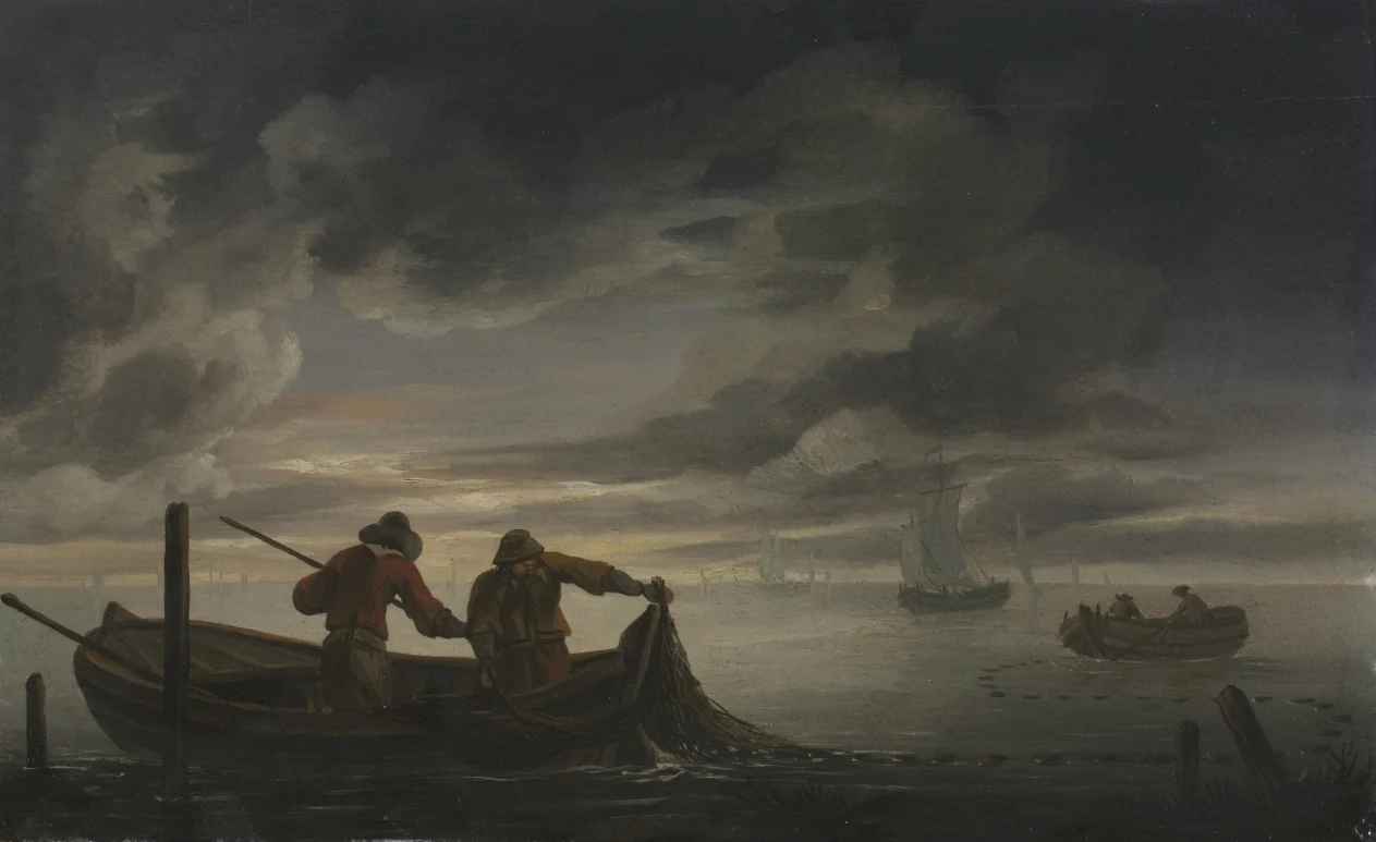 An Estuary Scene with Fisherman — Rafel Govertsz. Camphuysen (Dutch, 1597/98–1657)