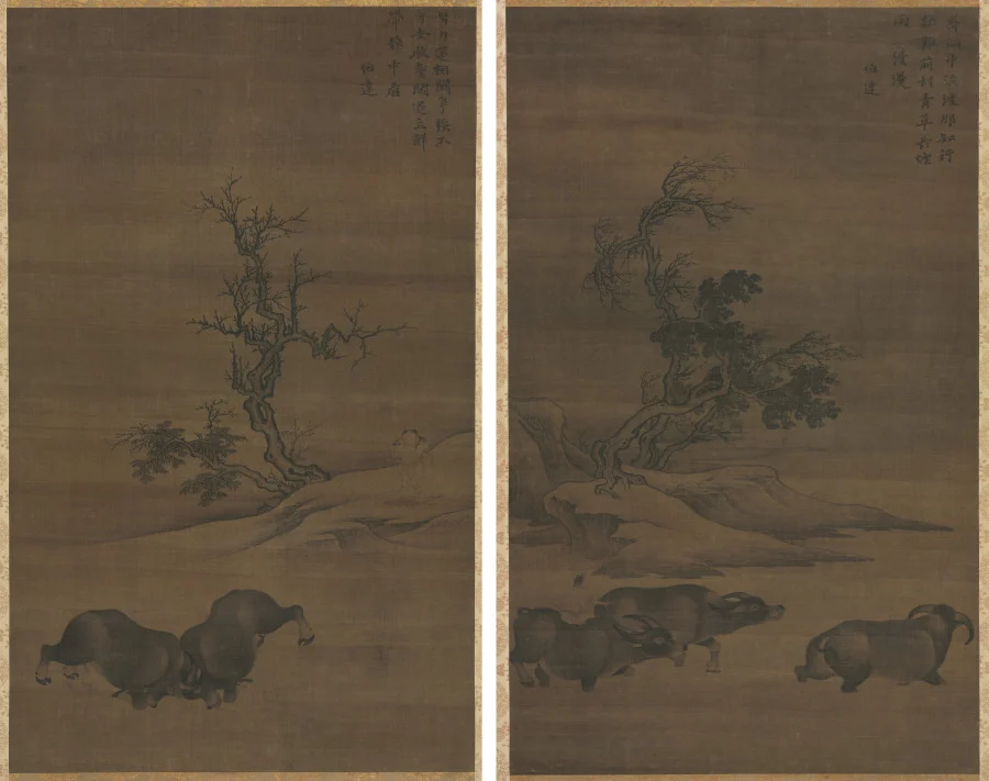Herdboys and Buffalo in Landscapes — Guo Min (Chinese, mid-late 1200s)