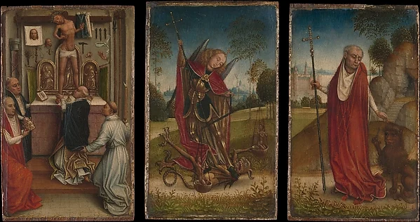Saint Michael; The Mass of Saint Gregory; Saint Jerome — Master of the Saint Catherine Legend