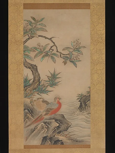 Pheasants among Trees: Flowers of the Four Seasons — Kano Shōei