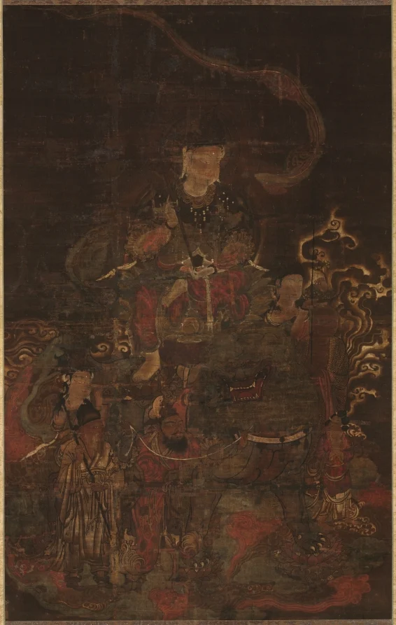Monju Riding Lion with Attendants