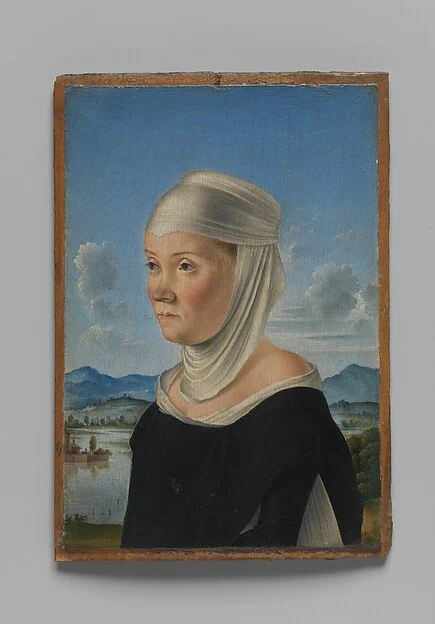 Portrait of a Woman, Possibly a Nun of San Secondo; (verso) Scene in Grisaille — Jacometto (Jacometto Veneziano)