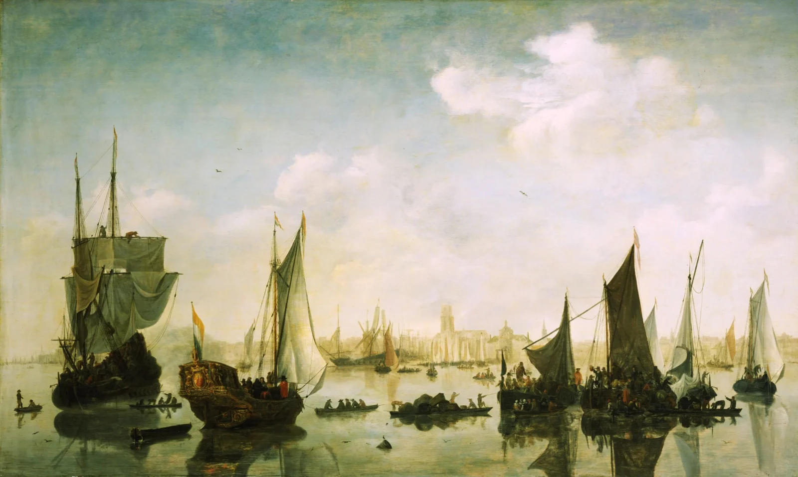 A View of the River Maas Before Rotterdam — Jan van de Cappelle