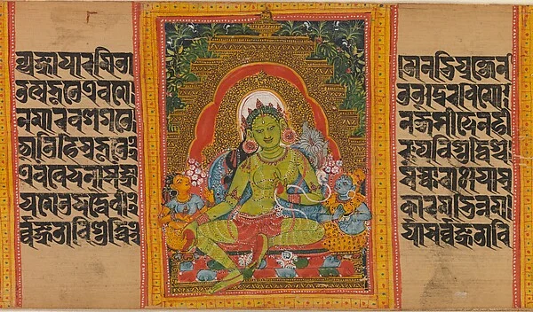 Green Tara, Folio from a dispersed Ashtasahasrika Prajnaparamita (Perfection of Wisdom) Manuscript — Mahavihara Master