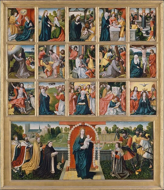 The Fifteen Mysteries and the Virgin of the Rosary — Netherlandish (Brussels) Painter