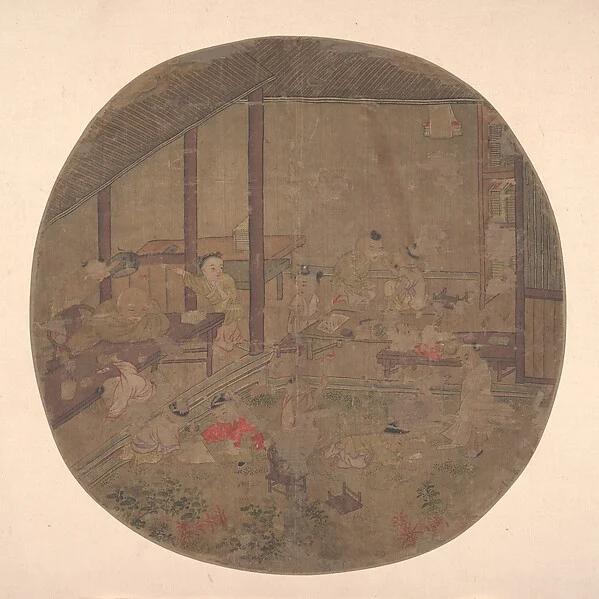 School Scene — Unidentified artist